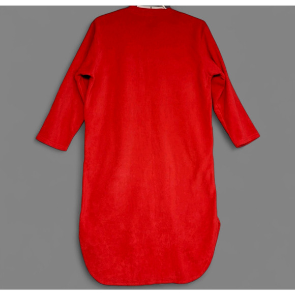 Hello Kitty Fleece Nightgown Adult Womens Medium Red Embroidered Pockets Saniro - Picture 13 of 14